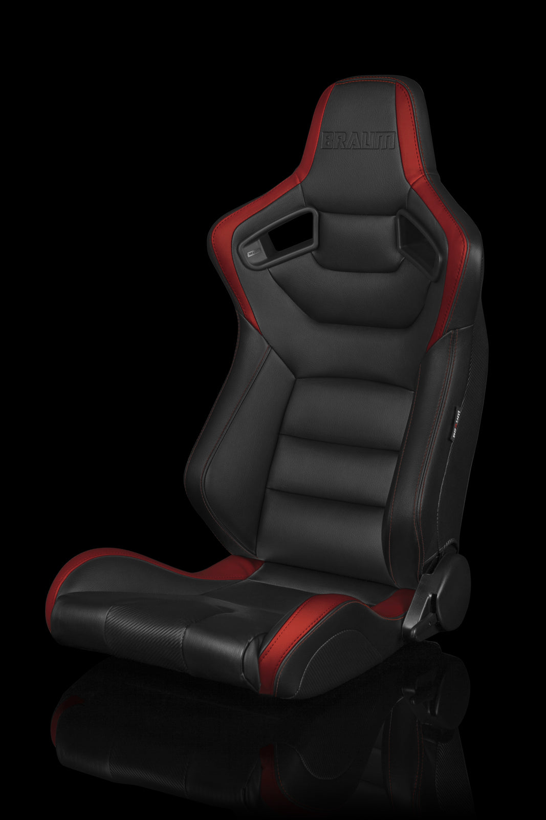 BRAUM ELITE SERIES RACING SEATS (BLACK & RED) – PAIR (BRR1-BKRD)