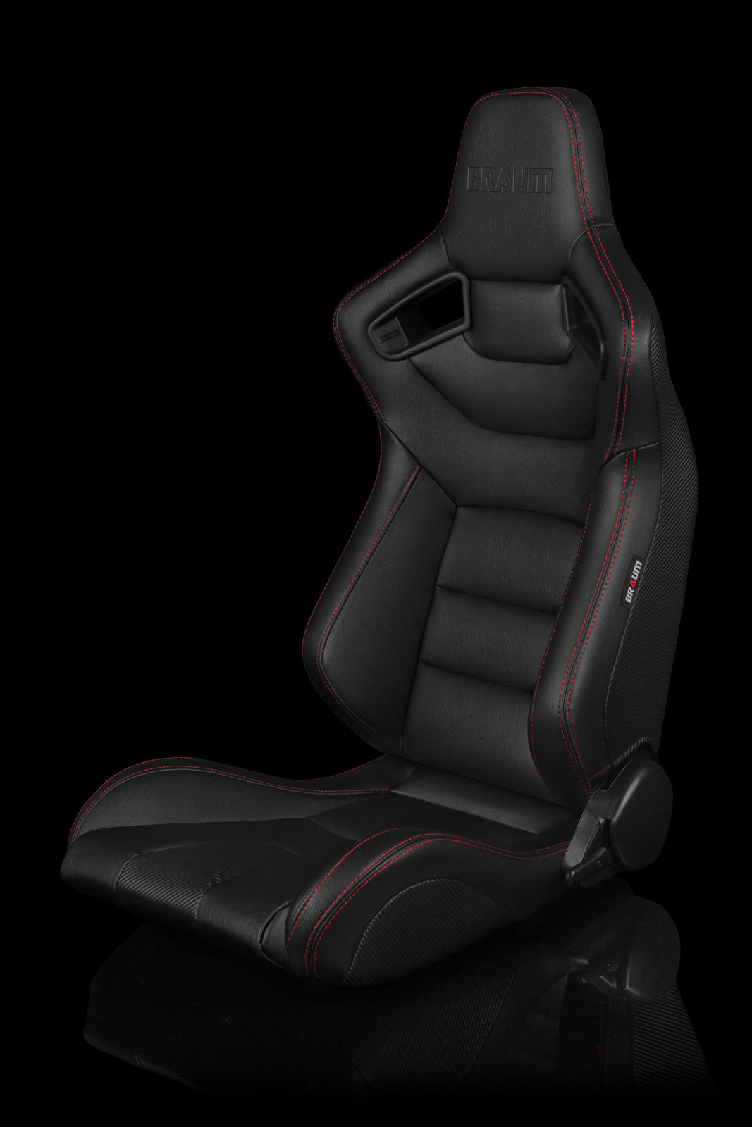 BRAUM ELITE SERIES RACING SEATS (RED STITCHING) – PAIR (BRR1-BKRS)