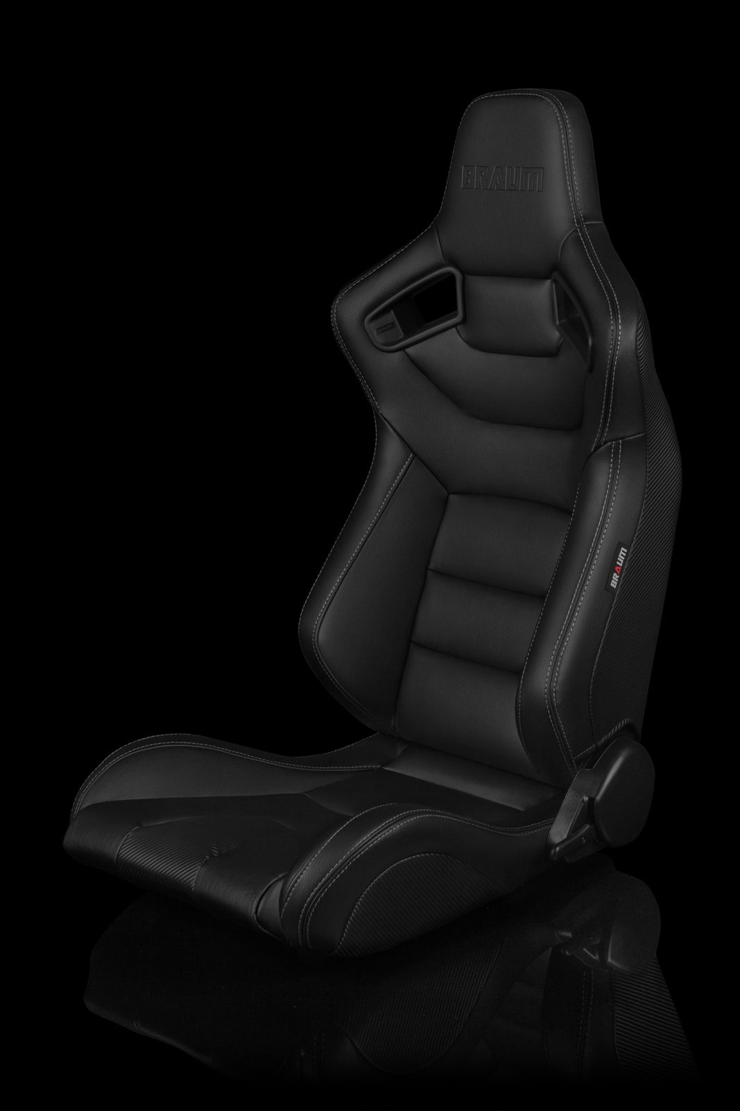 BRAUM ELITE SERIES RACING SEATS (WHITE STITCHING) – PAIR (BRR1-BKWS)