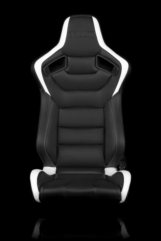 BRAUM ELITE SERIES RACING SEATS (BLACK & WHITE) – PAIR (BRR1-BKWW)