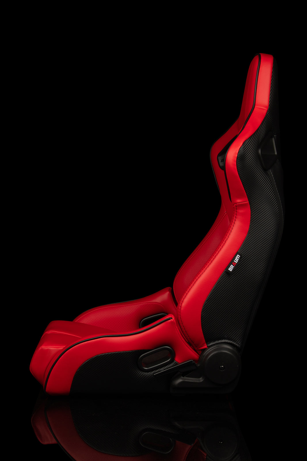 BRAUM ELITE-R SERIES RACING SEATS ( RED LEATHERETTE | BLACK PIPING ) – PAIR (BRR1R-RDBP)
