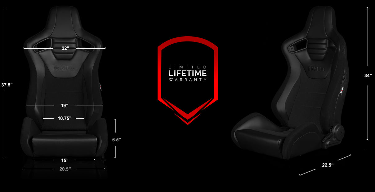 BRAUM ELITE-S SERIES RACING SEATS (BLACK) – PAIR (BRR1S-BKBS)