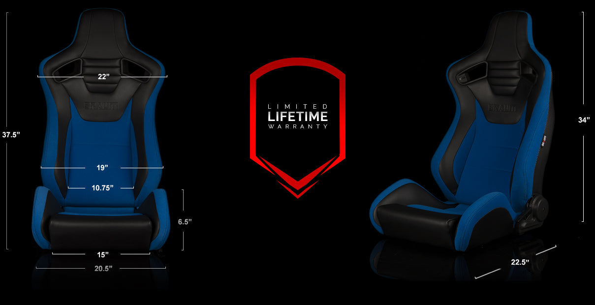BRAUM ELITE-S SERIES RACING SEATS (BLACK | BLUE) – PAIR (BRR1S-BKBU)