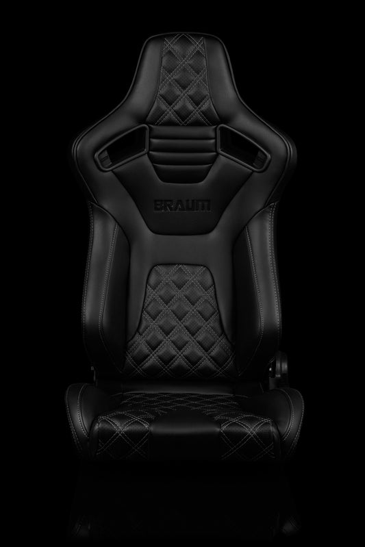 BRAUM ELITE-X SERIES RACING SEATS ( DIAMOND ED. | BLACK PIPING ) – PAIR (BRR1X-BDDGS)