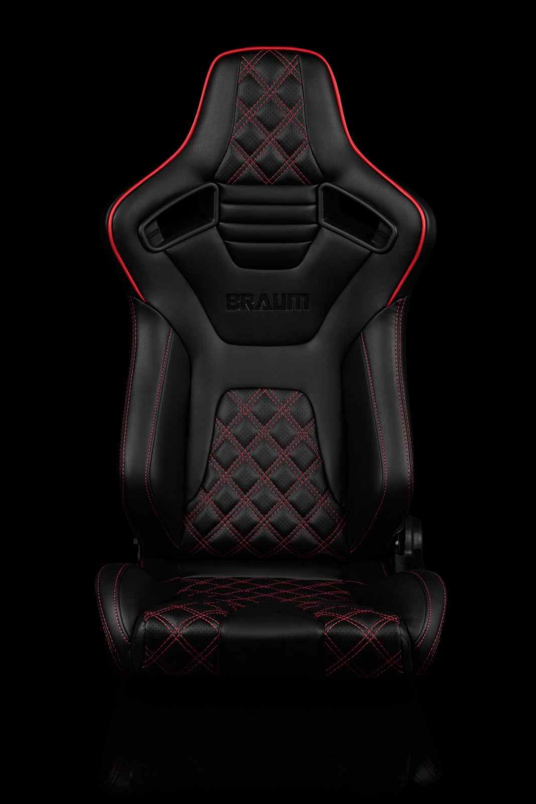 BRAUM ELITE-X SERIES RACING SEATS ( DIAMOND ED. | RED PIPING ) – PAIR (BRR1X-BDDRS)