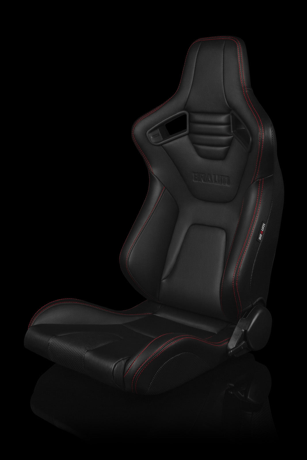 BRAUM ELITE-X SERIES RACING SEATS (RED STITCHING) – PAIR (BRR1X-BKRS)