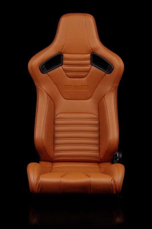 BRAUM ELITE-X SERIES RACING SEATS (BRITISH TAN LEATHERETTE) – PAIR (BRR1X-BTBS)