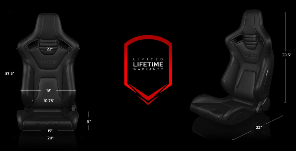 BRAUM ELITE-X SERIES RACING SEATS (BLACK KOMODO EDITION) – PAIR (BRR1X-BKRT)