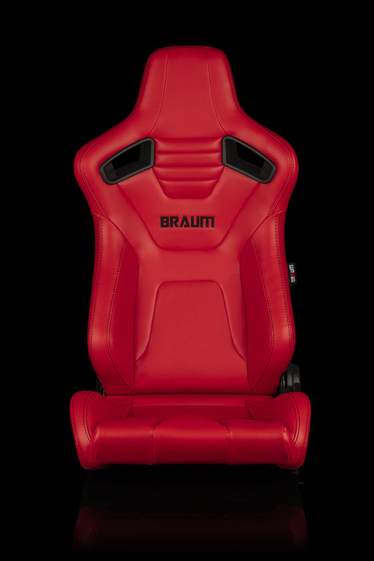 BRAUM ELITE-X SERIES RACING SEATS (RED LEATHERETTE | BLACK STITCHING) – PAIR (BRR1X-RDBS)