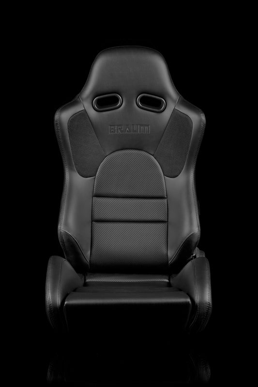 BRAUM ADVAN SERIES RACING SEATS (BLACK LEATHERETTE) – PAIR (BRR2-BKBK)