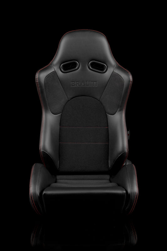 BRAUM ADVAN SERIES RACING SEATS (RED STITCHING) – PAIR (BRR2-BKRS)