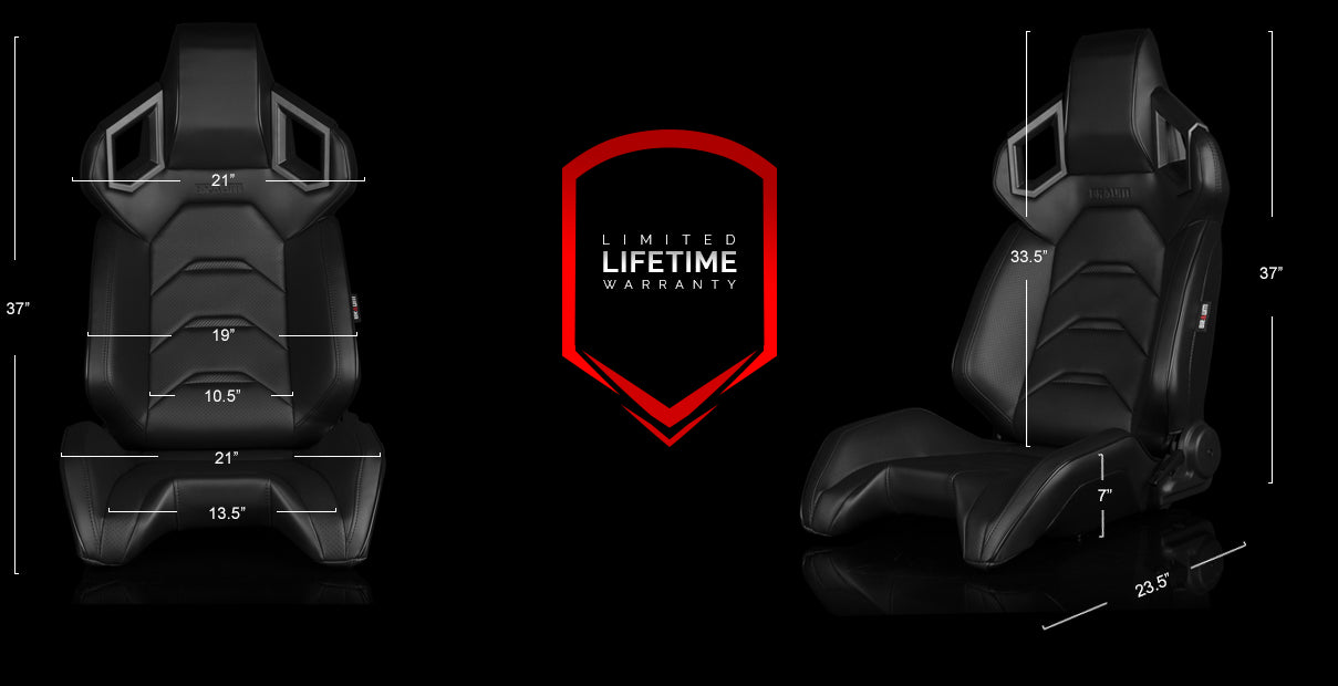 BRAUM ALPHA-X SERIES RACING SEATS (BLACK) – PAIR (BRR5-BKBK)
