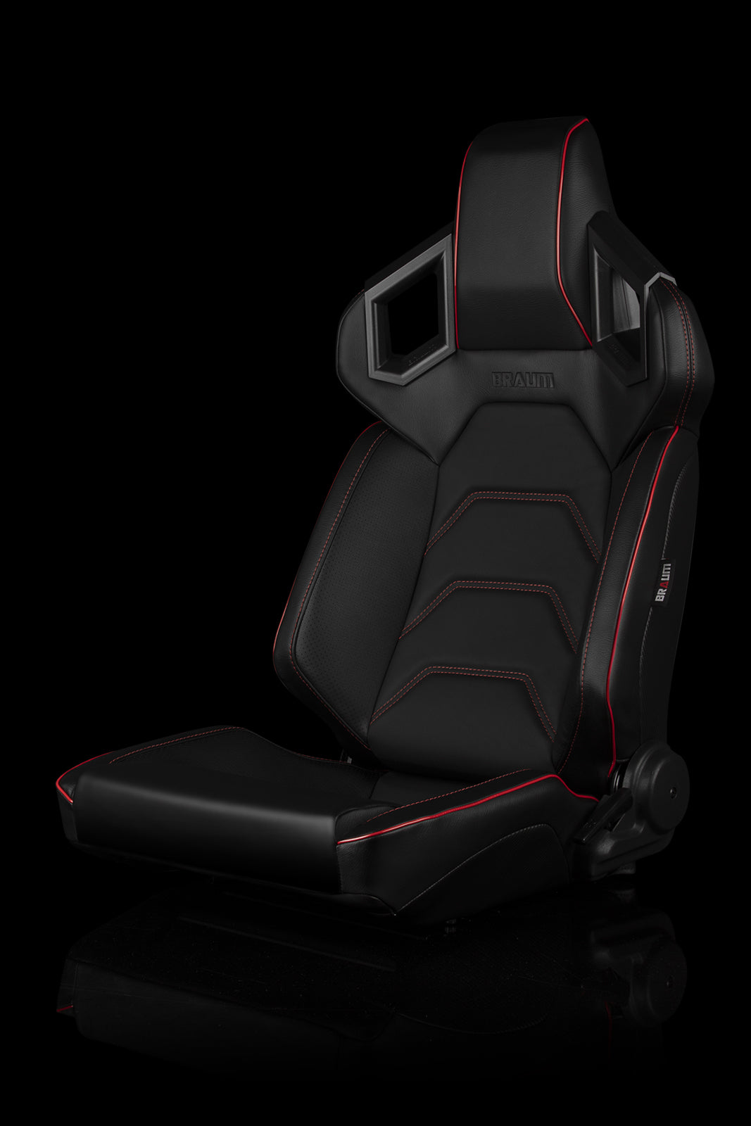 BRAUM ALPHA-X SERIES RACING SEATS (RED STITCHING | LOW BASE VERSION) – PAIR (BRR5-BKRS)