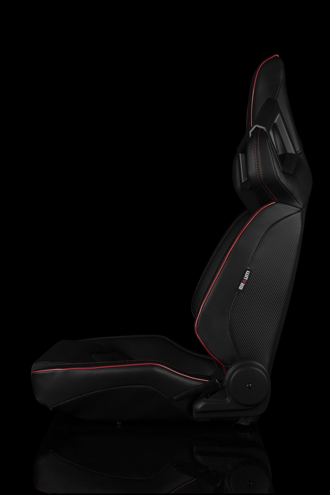 BRAUM ALPHA-X SERIES RACING SEATS (RED STITCHING | LOW BASE VERSION) – PAIR (BRR5-BKRS)
