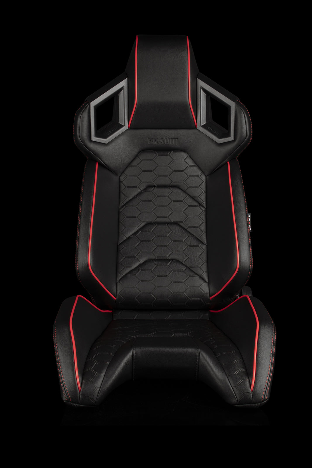 BRAUM ALPHA-X SERIES RACING SEATS (BLACK & RED TRIM) – PAIR (BRR5-BREM)
