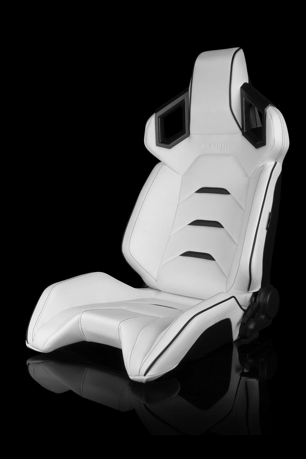 BRAUM ALPHA-X SERIES RACING SEATS (WHITE & BLACK) – PAIR (BRR5-WHBK)