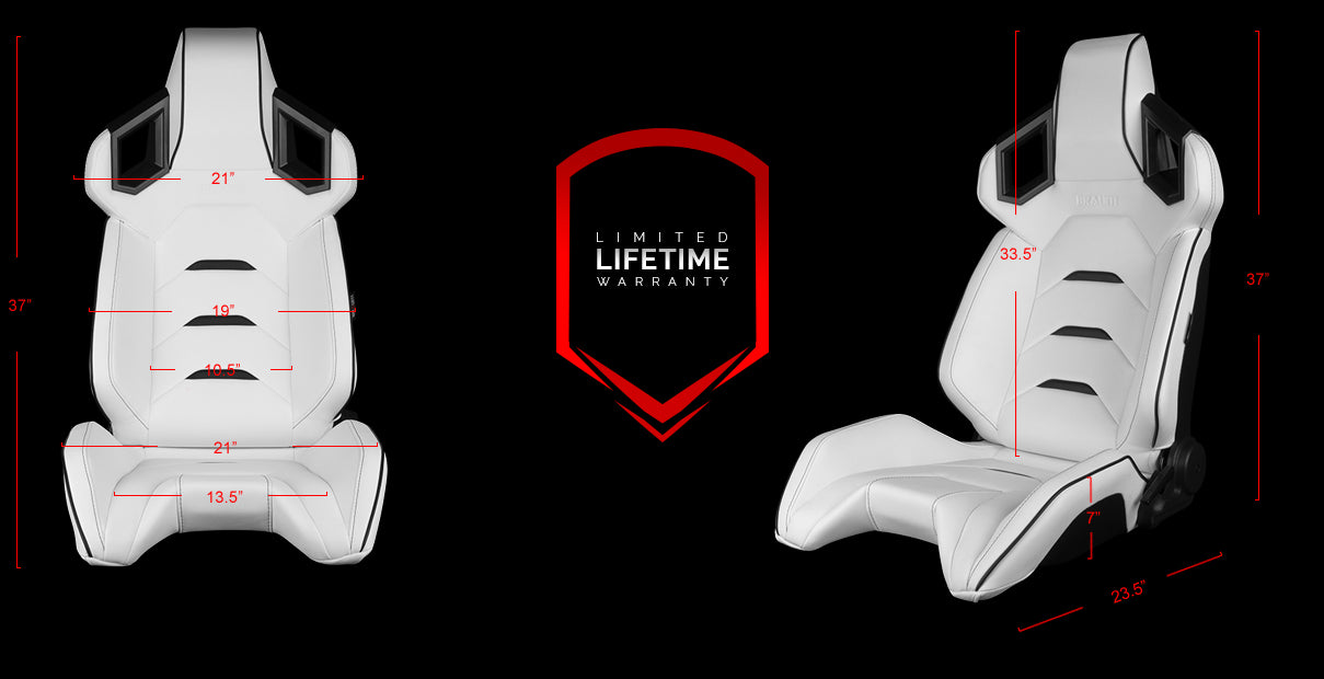 BRAUM ALPHA-X SERIES RACING SEATS (WHITE & BLACK) – PAIR (BRR5-WHBK)