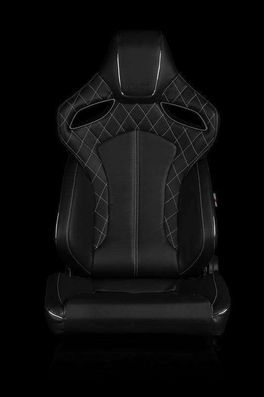 BRAUM ORUE SERIES RACING SEATS (DIAMOND ED. | WHITE STITCHING) – PAIR (BRR6-BDWS)