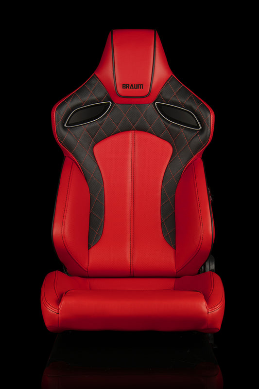 BRAUM ORUE SERIES RACING SEATS (DIAMOND ED. | RED LEATHERETTE) – PAIR (BRR6-RDBS)