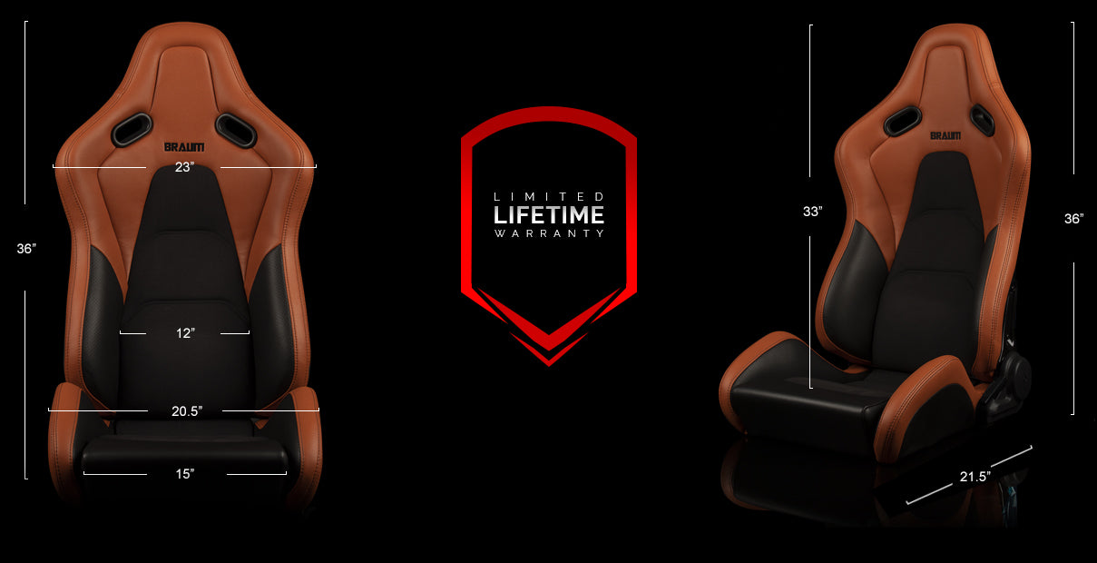 BRAUM FALCON-S SERIES RECLINABLE COMPOSITE SEATS (BRITISH TAN LEATHERETTE) – PAIR (BRR9R-BTBS)