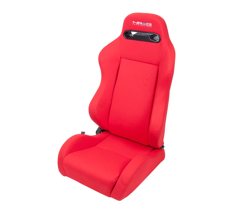 NRG Innovations Reclinable Racing Seat Cloth with Red Stitching RSC-210L/R