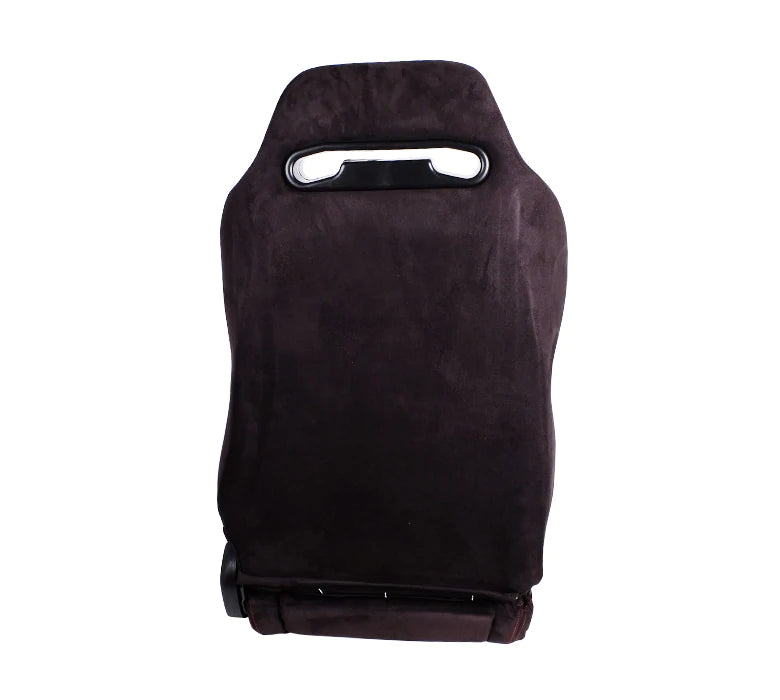 NRG Innovations Reclinable Racing Seat Suede with Red Stitching RSC-220L/R