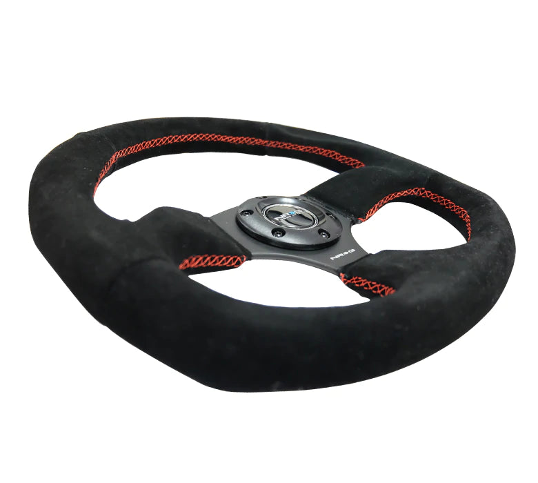 NRG Innovations FLAT BOTTOM STEERING WHEEL SUEDE