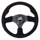 NRG Innovations RACING STEERING WHEEL SUEDE Black with Red