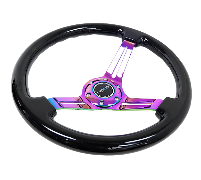 NRG Innovations 350MM 3" DEEP DISH WITH SLITS WOOD GRAIN