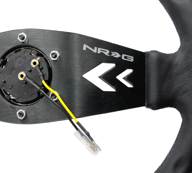 NRG Innovations 350MM TWO SPOKE STEERING WHEEL LEATHER RST-022R-Y