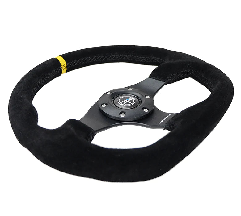 NRG Innovations FLAT BOTTOM STEERING WHEEL SUEDE
