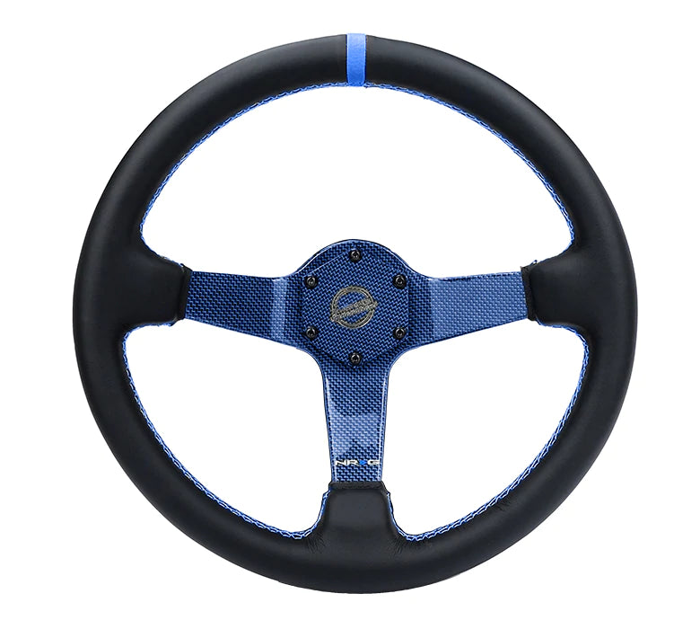 NRG Innovations CARBON FIBER COLORED STEERING WHEEL 350MM DEEP DISH Blue