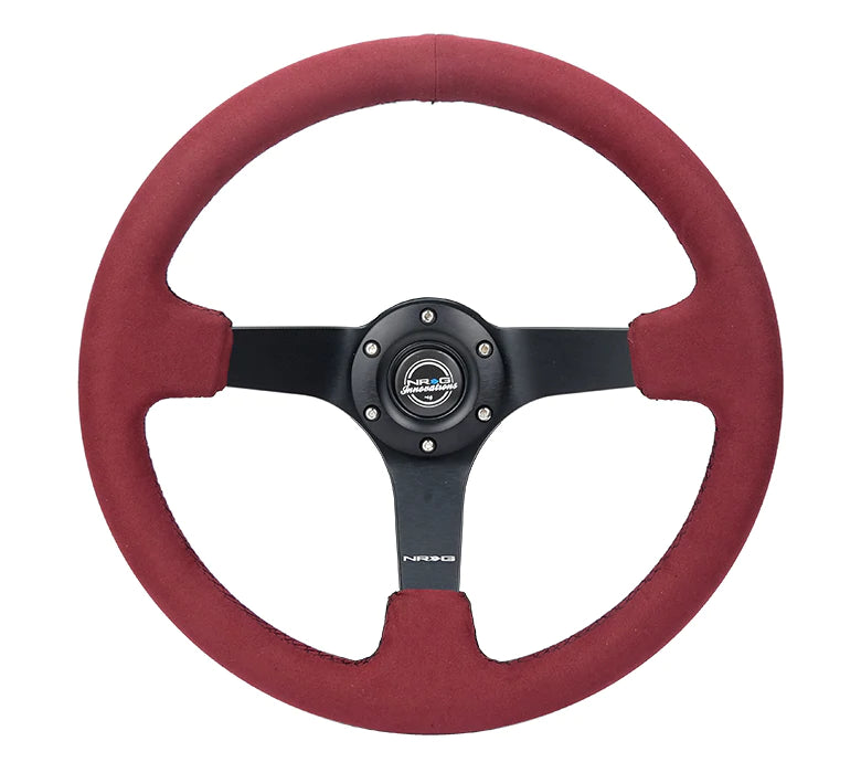 NRG Innovations 350MM 3" DEEP DISH ALCANTARA Burgundy
