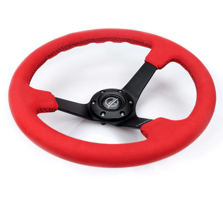 NRG Innovations 350MM 3" DEEP DISH ALCANTARA Red