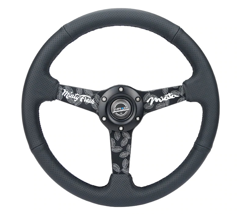 NRG Innovations 350MM FLAT STEERING WHEEL LEATHER Minty Fresh