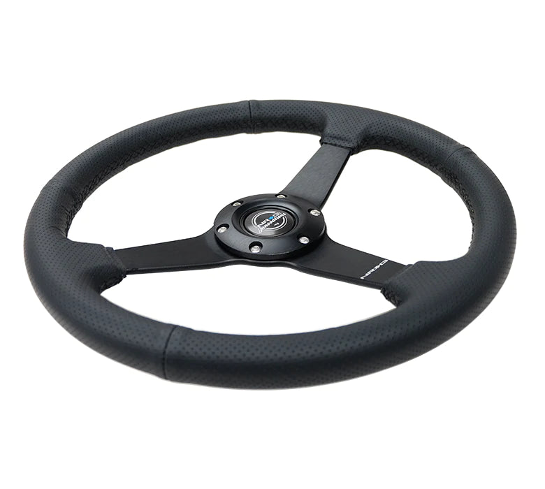 NRG Innovations 350MM FLAT STEERING WHEEL LEATHER