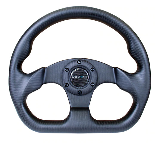NRG Innovations CARBON FIBER STEERING WHEEL FLAT BOTTOM