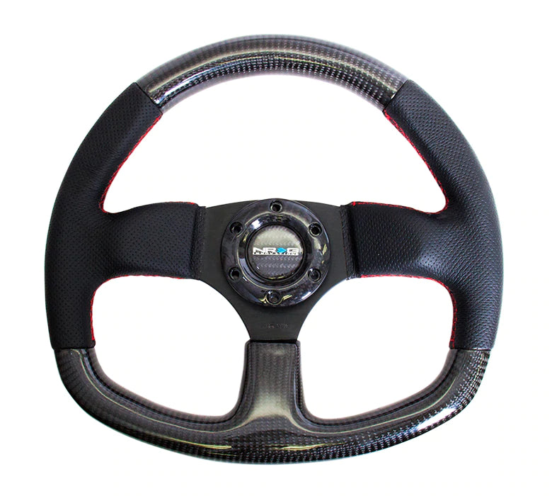 NRG Innovations CARBON FIBER STEERING WHEEL FLAT BOTTOM