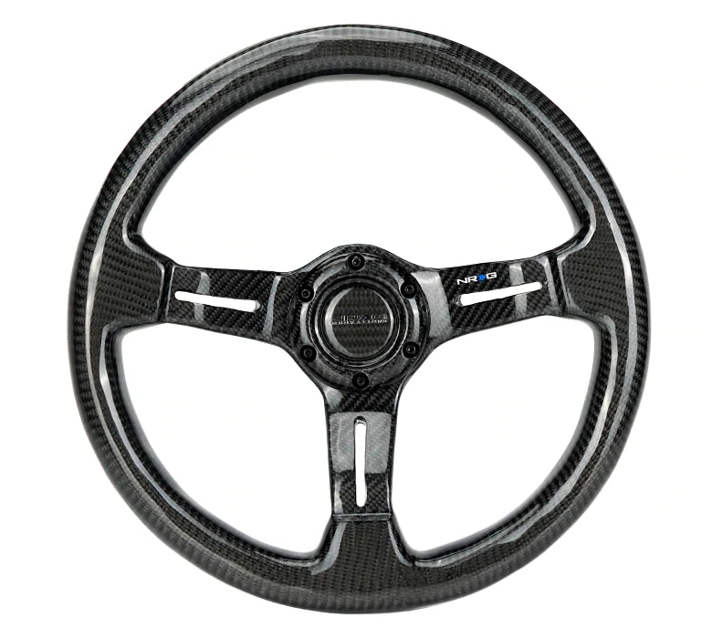 NRG Innovations CARBON FIBER STEERING WHEEL 1.5" DEEP DISH Full Carbon