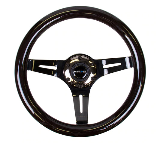 Products NRG Innovations 310MM WOOD GRAIN STEERING WHEEL Black
