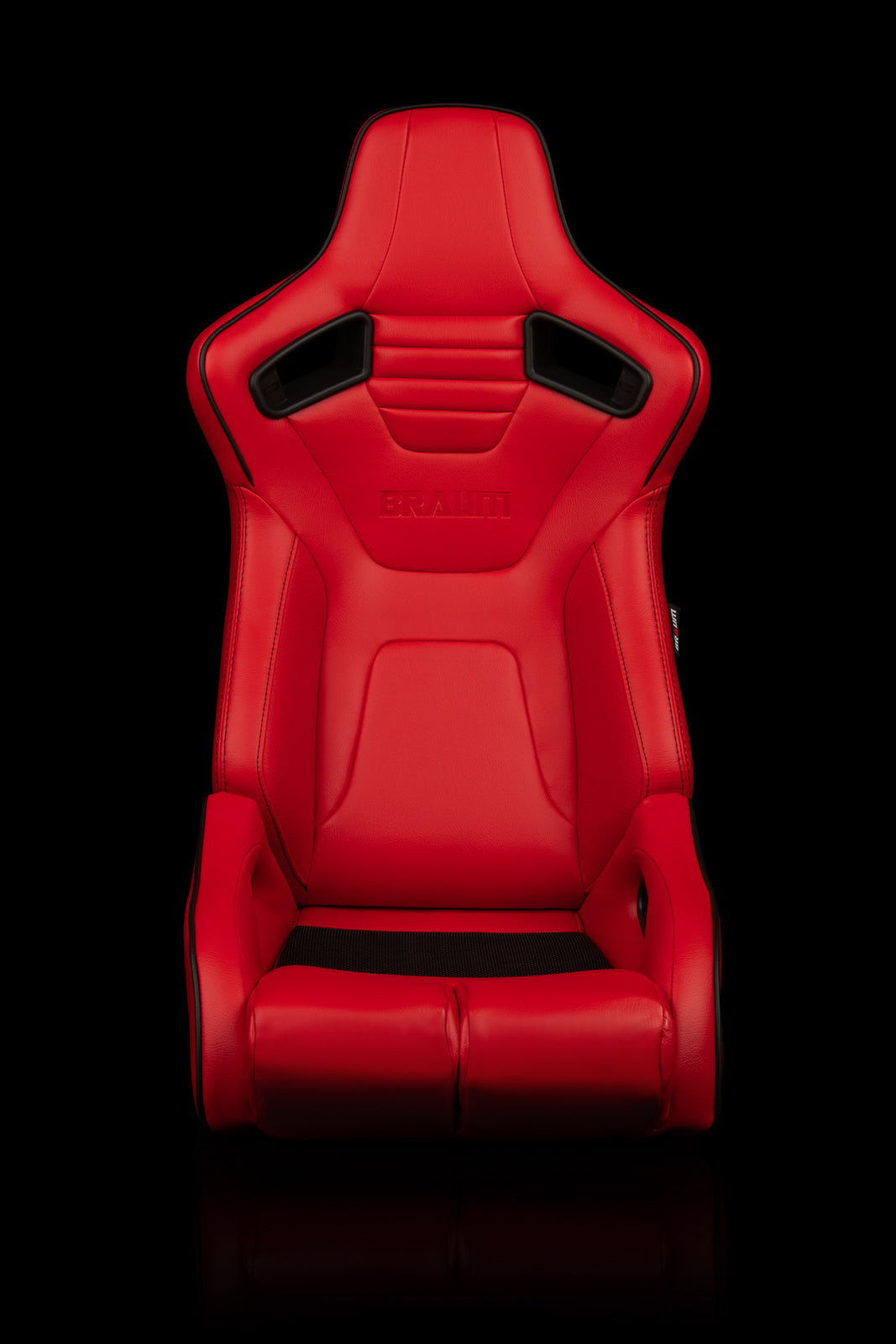 BRAUM ELITE-R SERIES RACING SEATS ( RED LEATHERETTE | BLACK PIPING ) – PAIR (BRR1R-RDBP)