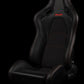 BRAUM FALCON-S SERIES RECLINABLE COMPOSITE SEATS (BLACK ALCANTARA | RED STITCHING) – PAIR (BRR9R-BKRS)