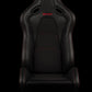 BRAUM FALCON-S SERIES RECLINABLE COMPOSITE SEATS (BLACK ALCANTARA | RED STITCHING) – PAIR (BRR9R-BKRS)
