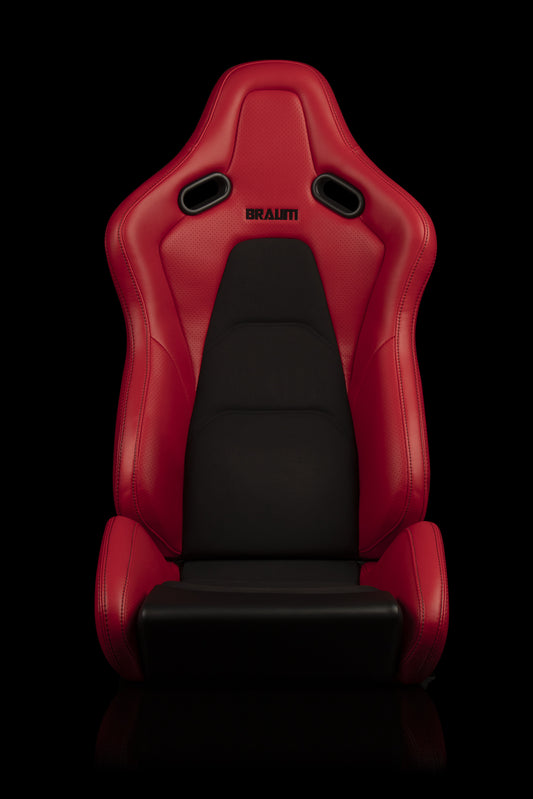 BRAUM FALCON-S SERIES RECLINABLE COMPOSITE SEATS (RED LEATHERETTE) – PAIR (BRR9R-RDBS)