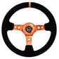 NRG Innovations 350MM 3" DEEP DISH WITH HOLES SUEDE Orange