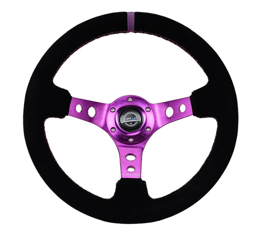 NRG Innovations 350MM 3" DEEP DISH WITH HOLES SUEDE Purple