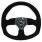 NRG Innovations FLAT BOTTOM STEERING WHEEL SUEDE Black and Red