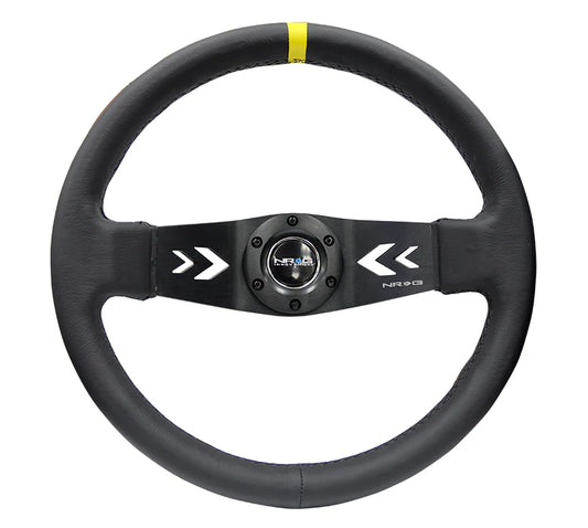 NRG Innovations 350MM TWO SPOKE STEERING WHEEL LEATHER RST-022R-Y