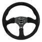 NRG Innovations 350MM 2" DEEP STEERING WHEEL Black Suede