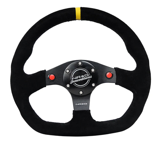 NRG Innovations FLAT BOTTOM STEERING WHEEL SUEDE